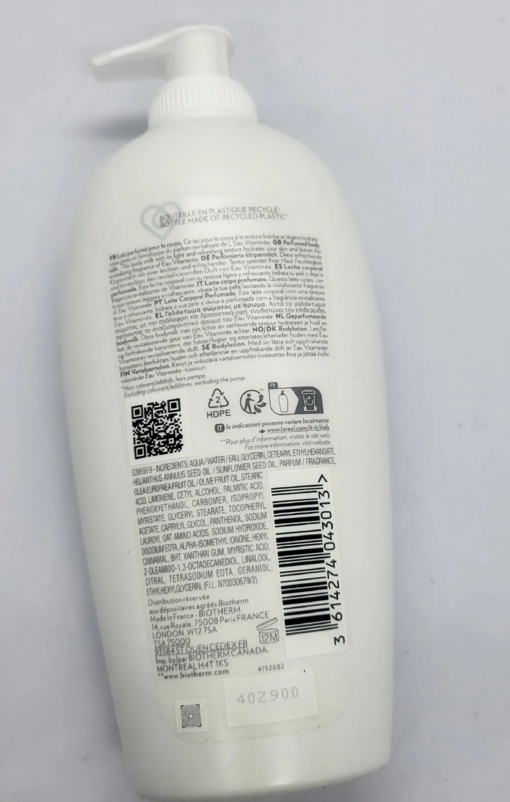 Biotherm Eau Vitaminee Ревитализиращо и хидратиращо мляко за тяло 400ml - Image 5