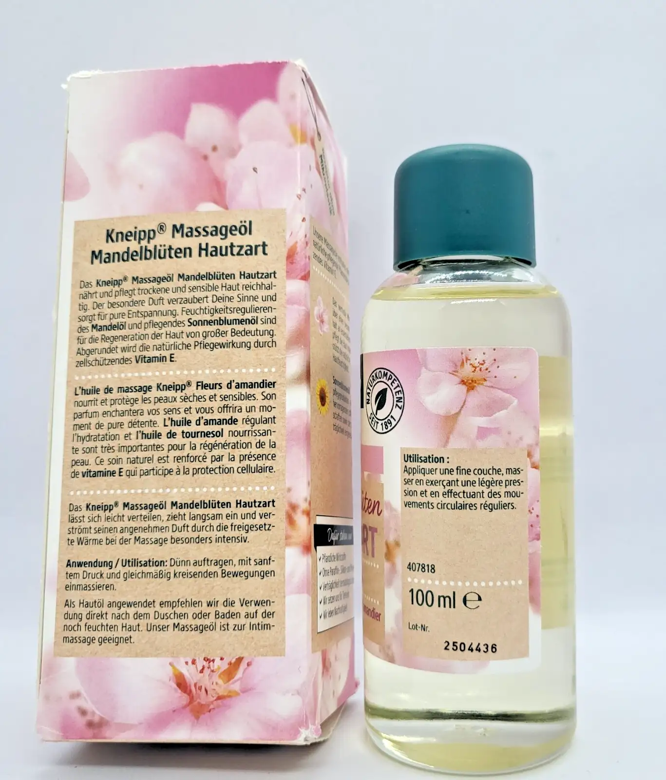 Kneipp Масажно масло с бадемов цвят 100ml За мека кожа и подхранване Нов - Image 3