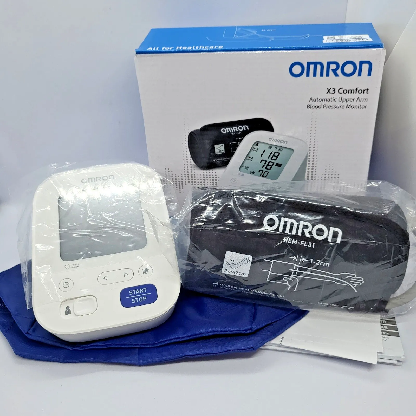 Omron X3 Comfort Дигитален апарат за кръвно налягане за надлакътник Intelli Wrap Нов - Image 10