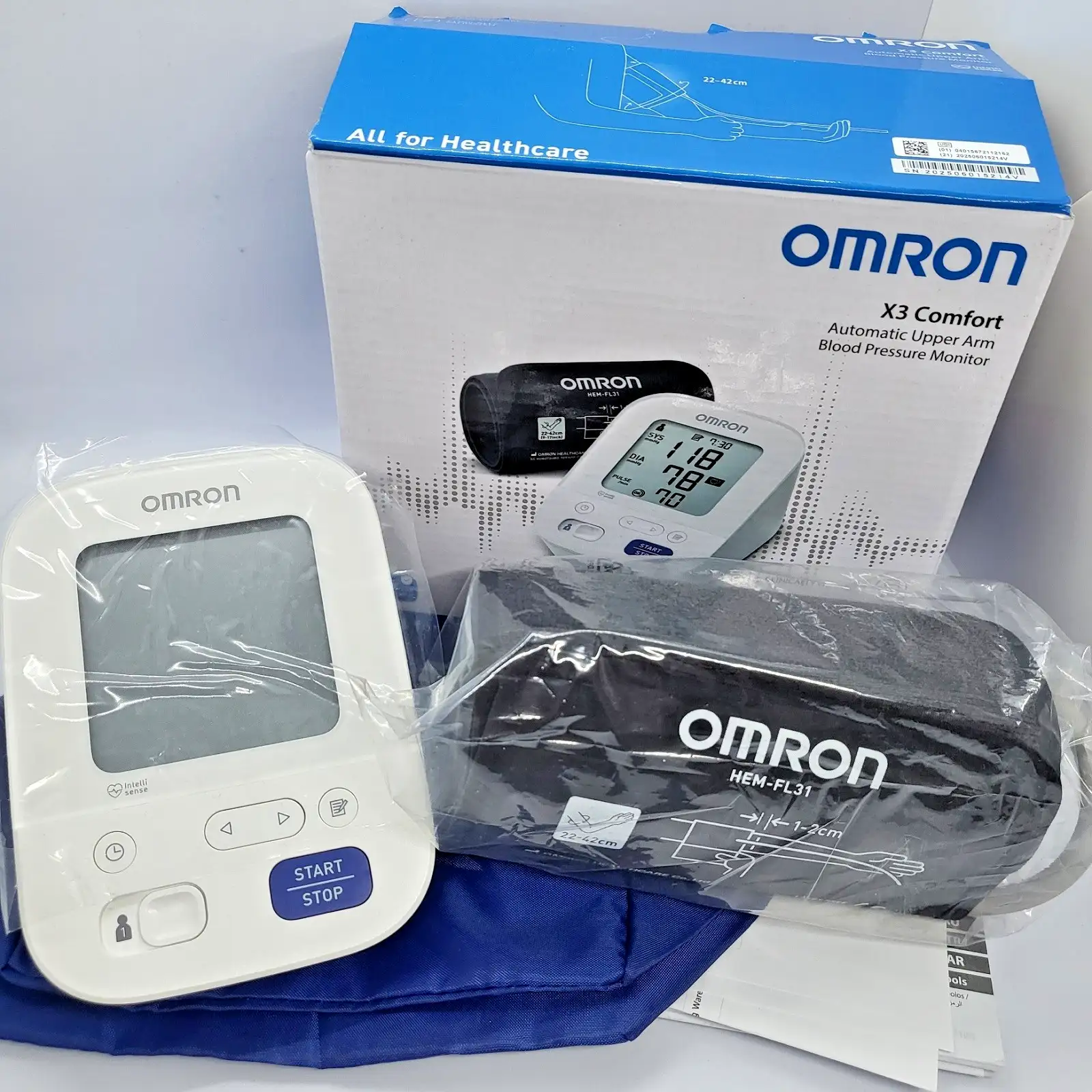 Omron X3 Comfort Дигитален апарат за кръвно налягане за надлакътник Intelli Wrap Нов - Image 3