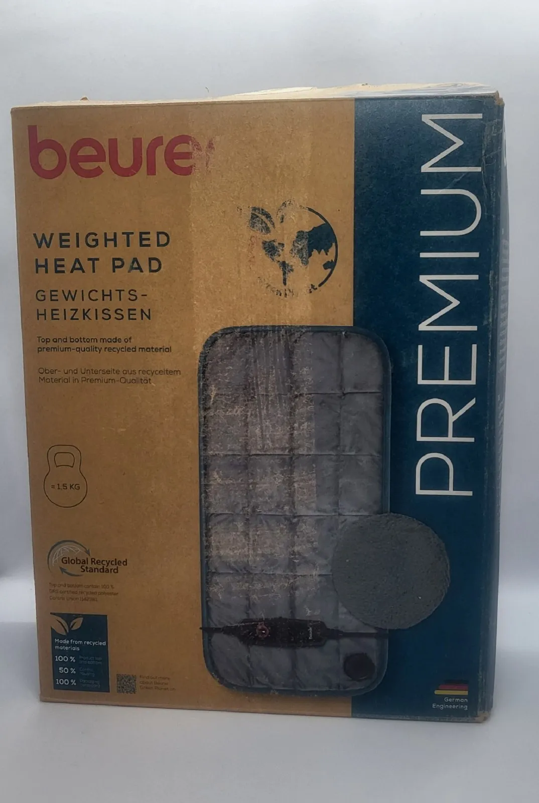 Beurer Премиум утежнена електрическа грейка 60x30cm 1.5kg 6 степени Отворена кутия - Image 11