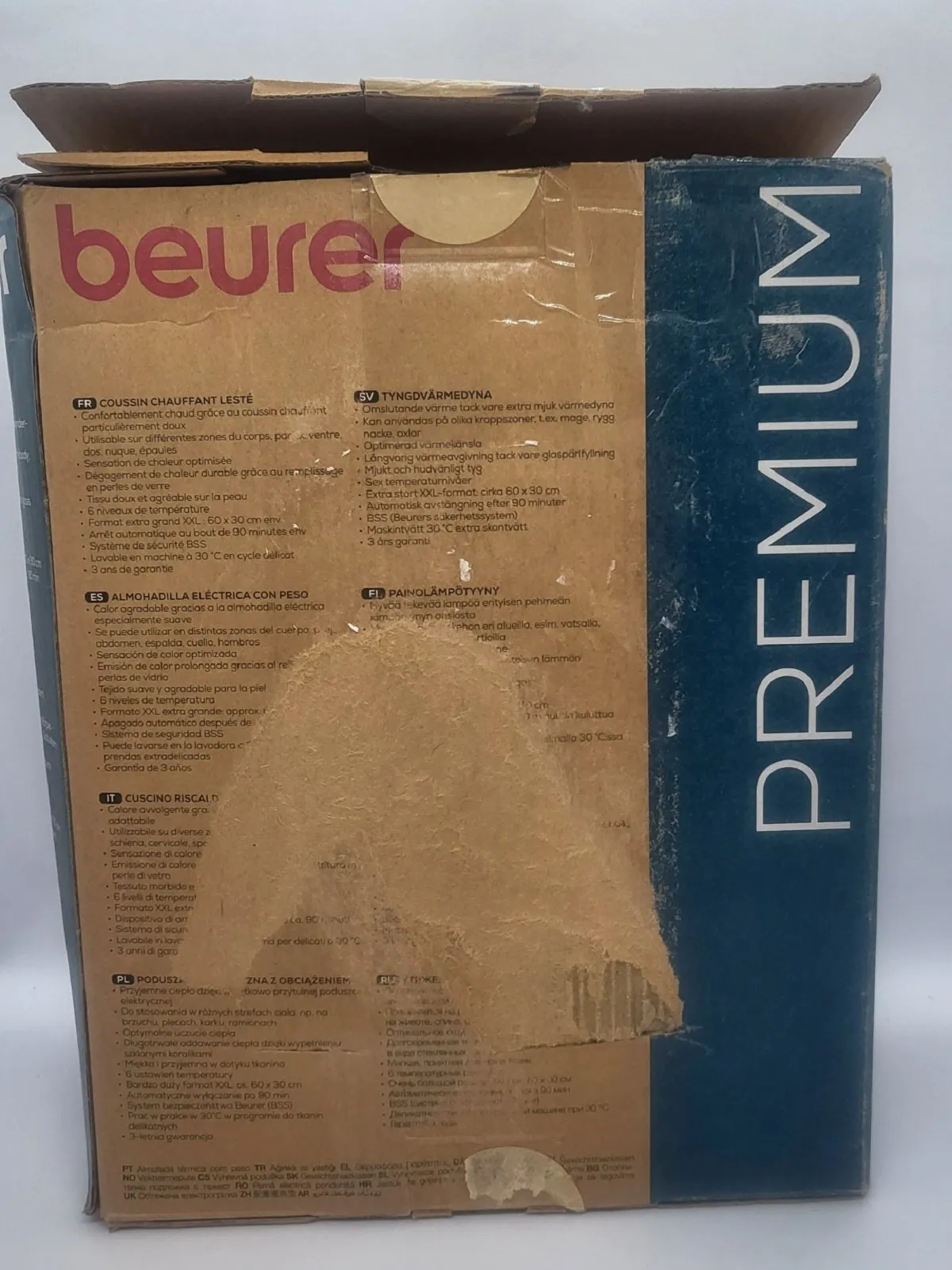 Beurer Премиум утежнена електрическа грейка 60x30cm 1.5kg 6 степени Отворена кутия - Image 2