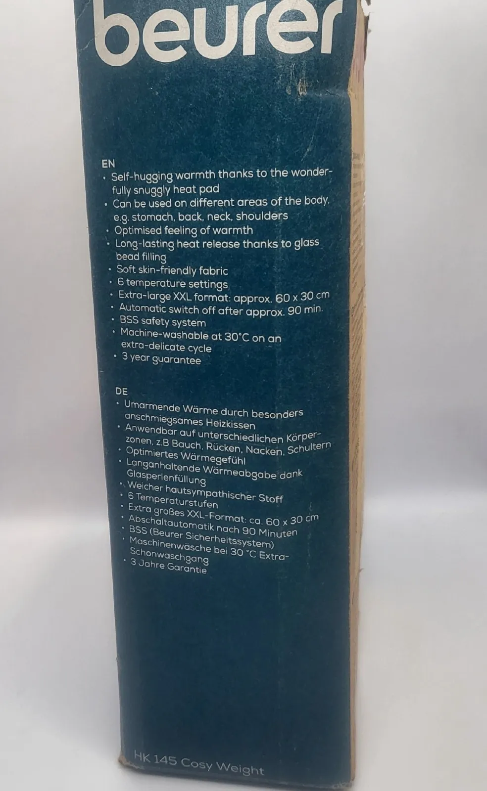 Beurer Премиум утежнена електрическа грейка 60x30cm 1.5kg 6 степени Отворена кутия - Image 3