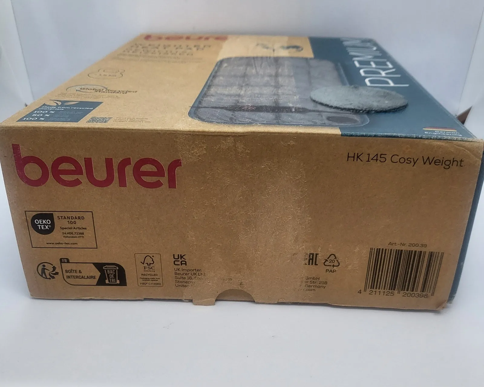 Beurer Премиум утежнена електрическа грейка 60x30cm 1.5kg 6 степени Отворена кутия - Image 5
