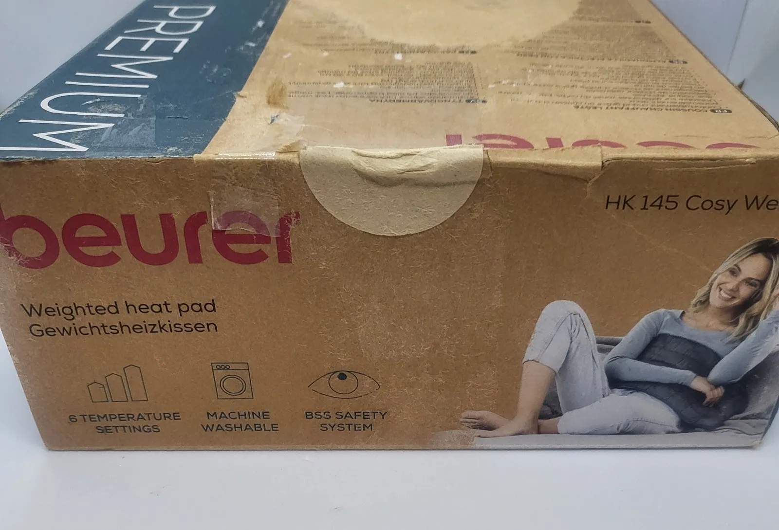 Beurer Премиум утежнена електрическа грейка 60x30cm 1.5kg 6 степени Отворена кутия - Image 6