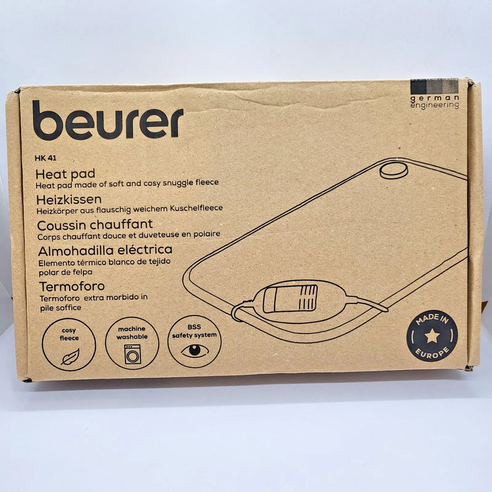 Електрическа възглавница Beurer HK 41 Cosy Fleece 44x33см ЕС щепсел Нова - Image 9