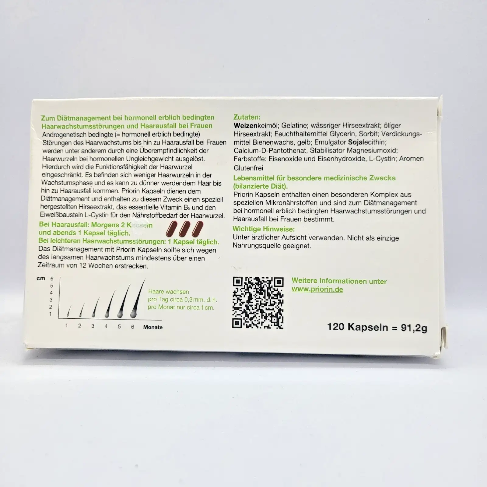 Priorin капсули за растеж на косата 120 капсули Bayer Оригинални Нови запечатани - Image 3