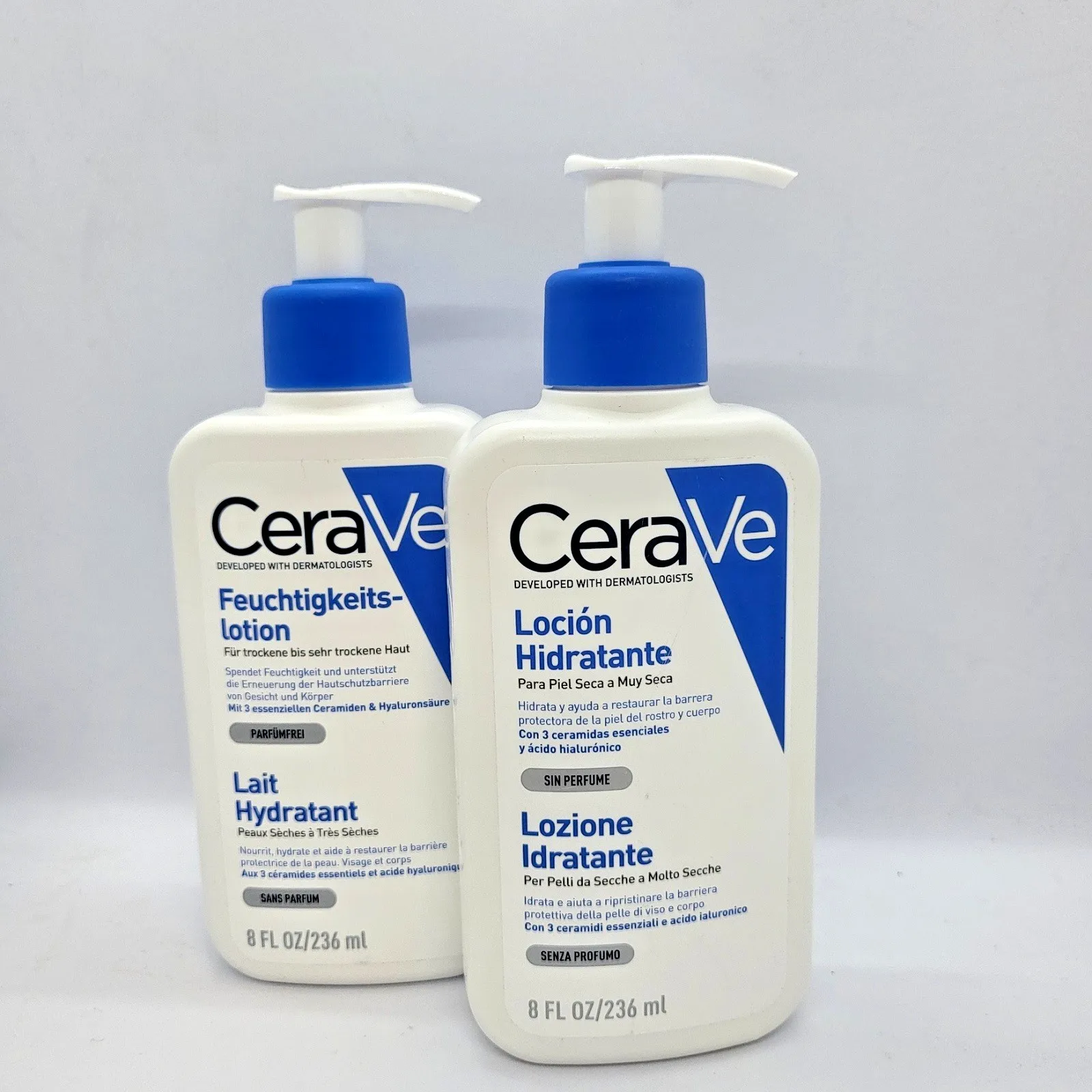 Комплект от 2 бр. CeraVe овлажняващ лосион 236ml за лице и тяло Без парфюм Нов - Image 7