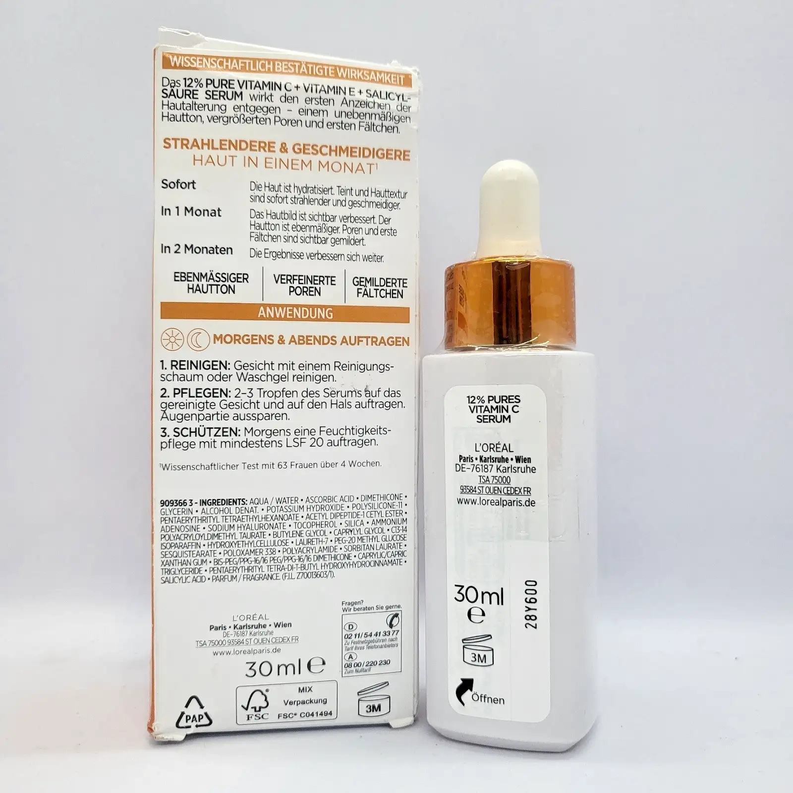 Loreal Revitalift Clinical 12% Чист витамин C серум Против стареене За свиване на пори Блясък Нов - Image 3