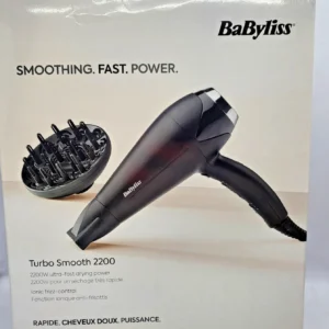 Сешоар BaByliss Turbo Smooth 2200W D572DE - Йонизиращ с дифузер