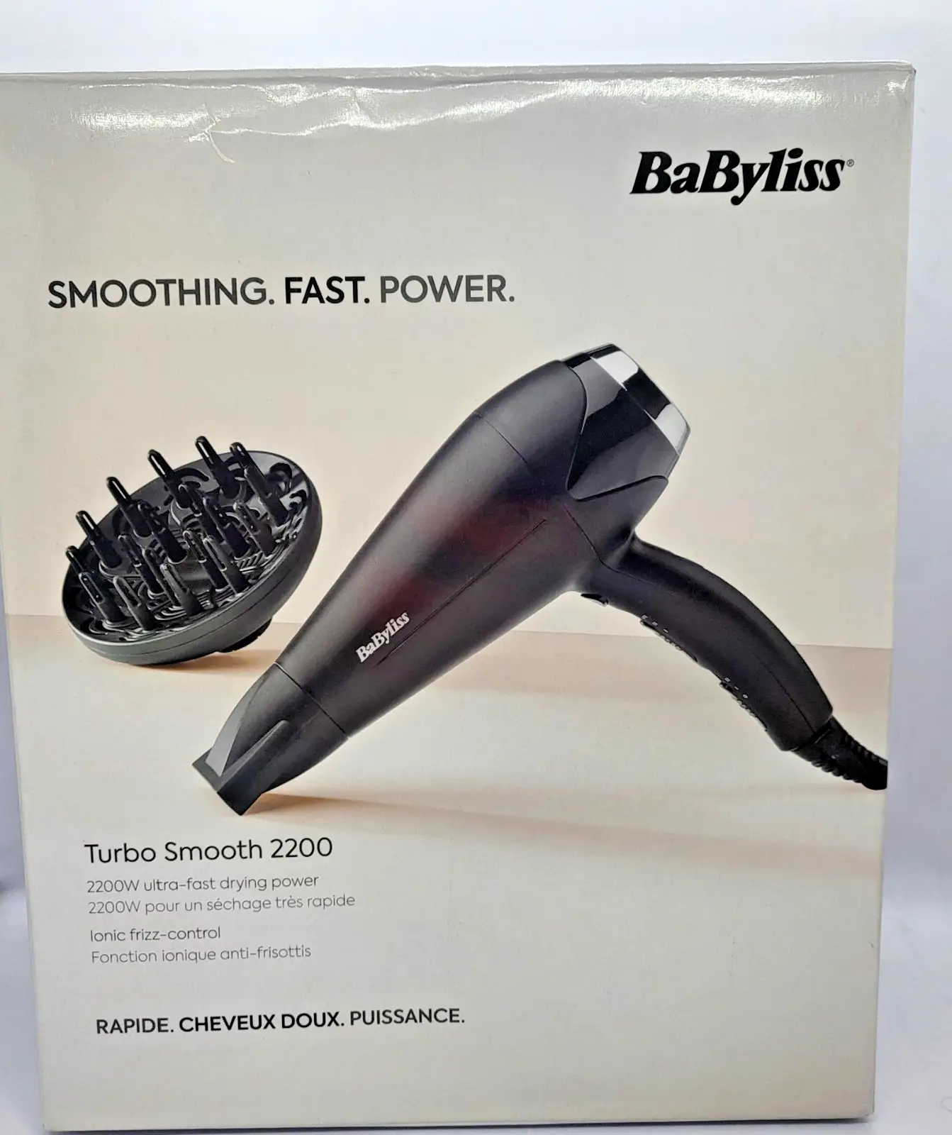 Сешоар BaByliss Turbo Smooth 2200W D572DE - Йонизиращ с дифузер - Image 2