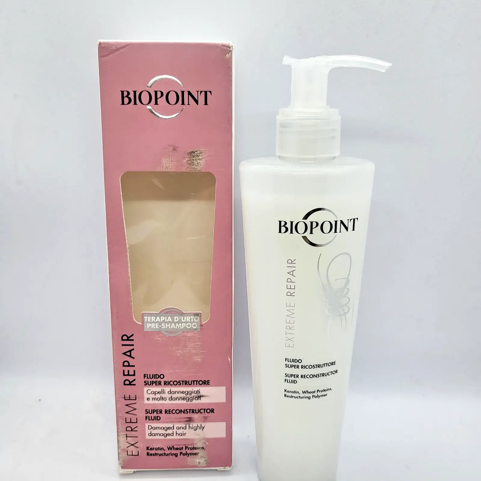 Biopoint Extreme Repair Възстановяващ флуид за коса 200ml Кератин Преди шампоан Нов - Image 2