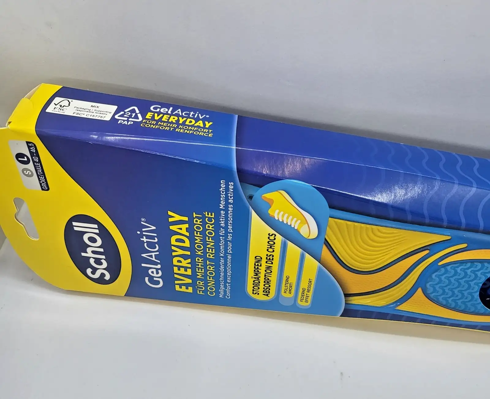 Scholl GelActiv ежедневни стелки за мъже, размер L, с омекотяваща подложка - Image 4
