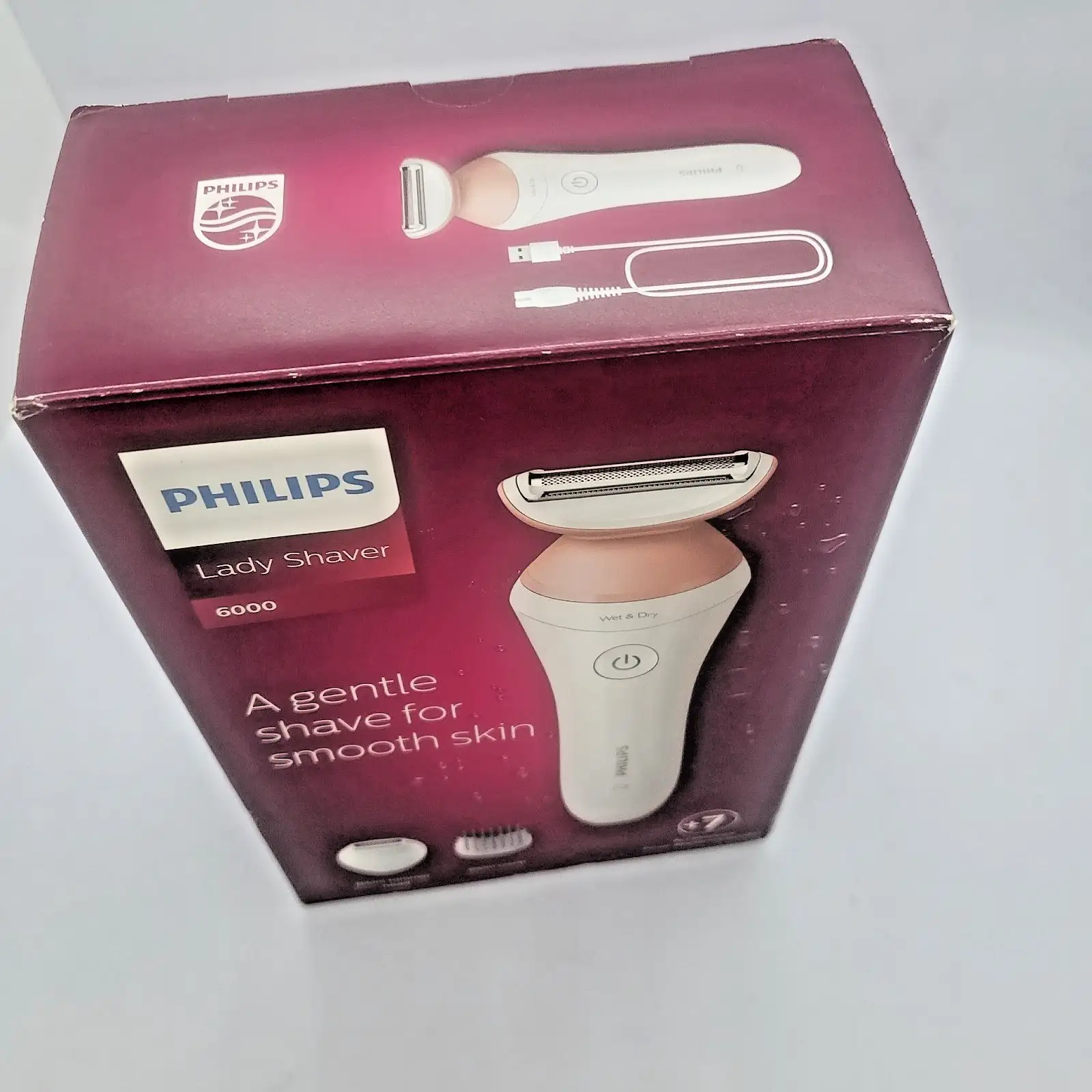 Philips Series 6000 дамска безжична електрическа самобръсначка за мокро и сухо бръснене на крака и бикини зона, нова - Image 7