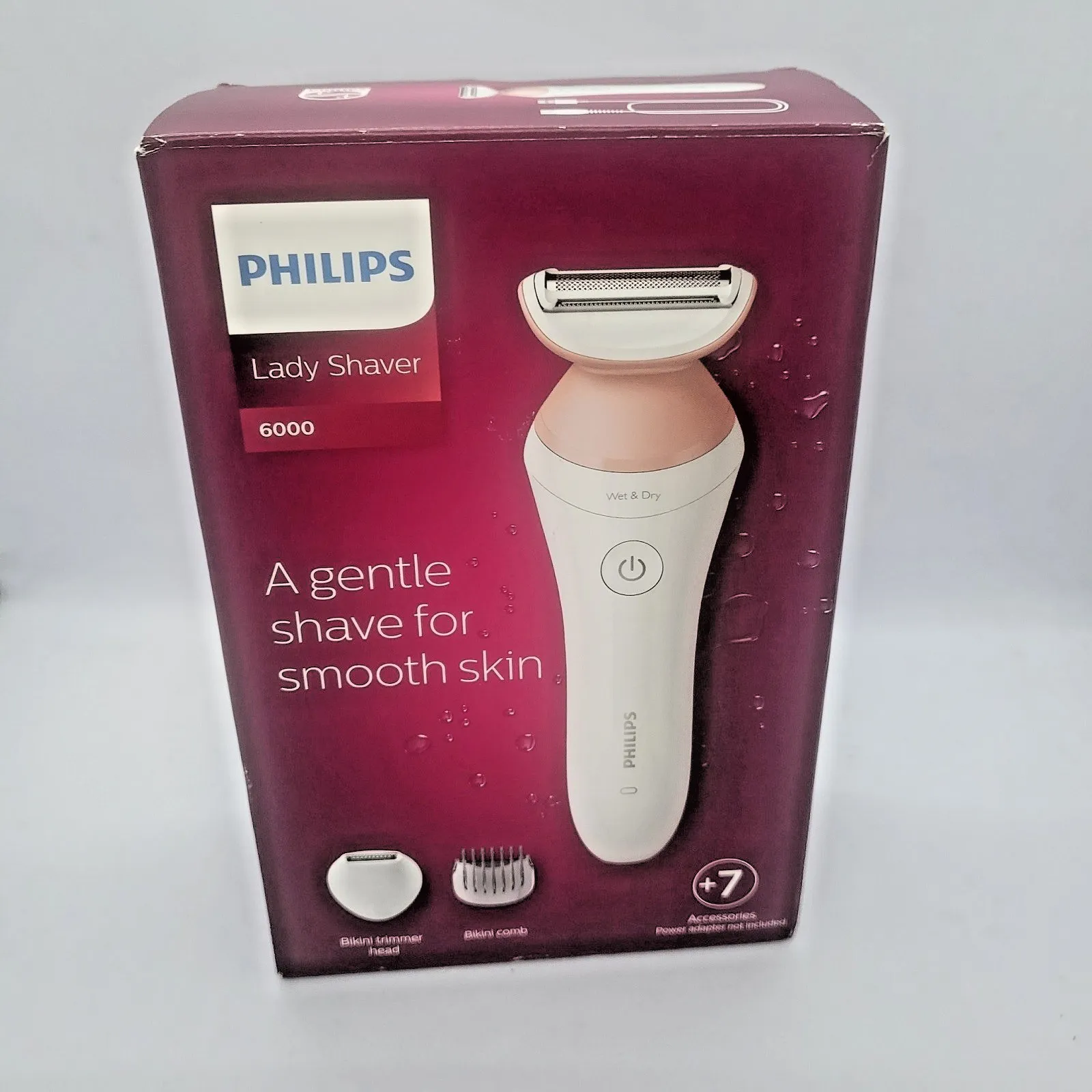 Philips Series 6000 дамска безжична електрическа самобръсначка за мокро и сухо бръснене на крака и бикини зона, нова - Image 8