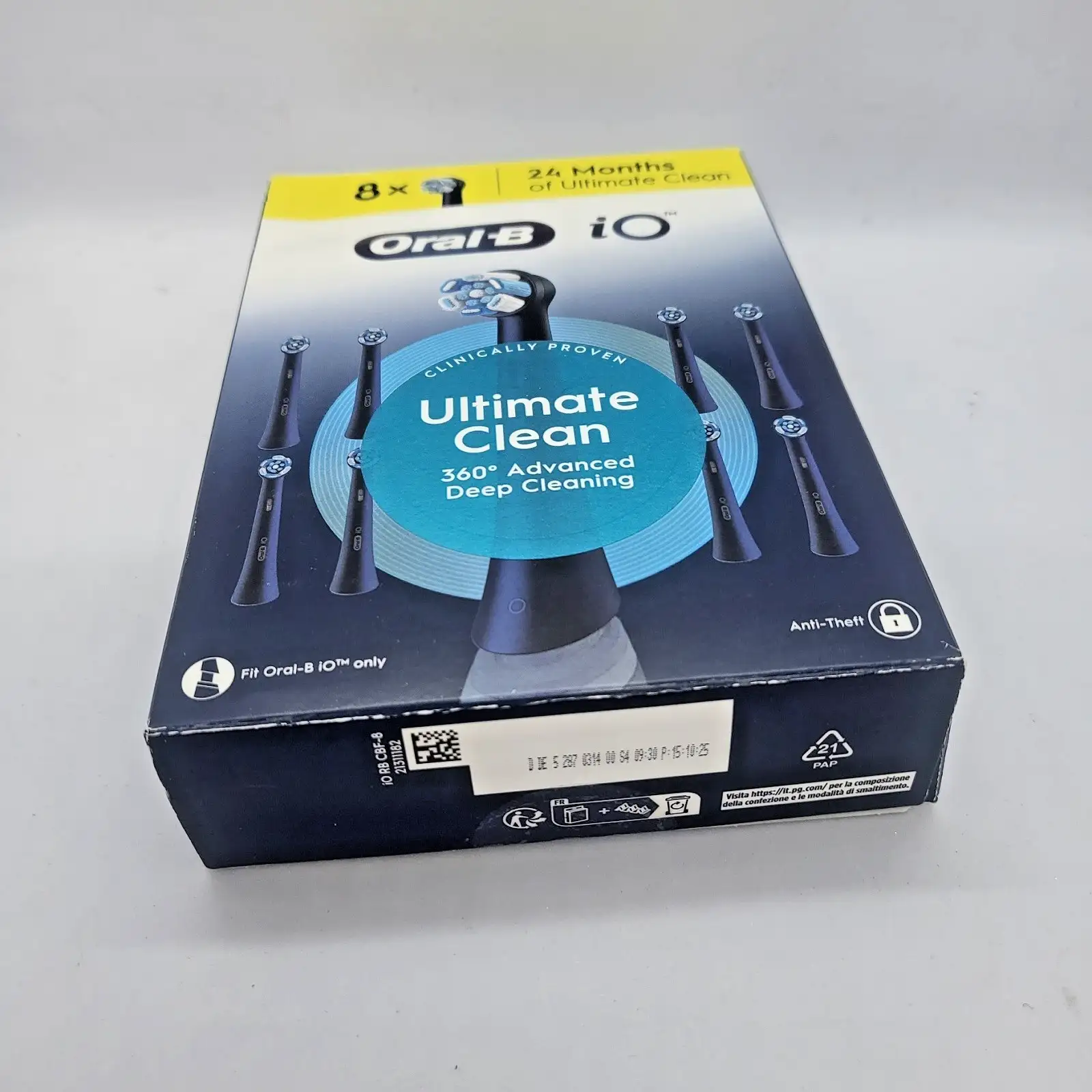 Оригинални резервни глави Oral-B iO Ultimate Clean, черни, опаковка от 8 броя, нови - Image 6