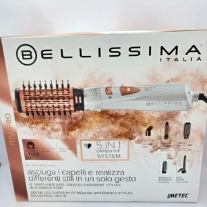 Bellissima Italia 5 в 1 система за сушене и оформяне на коса с горещ въздух, 1000 W, чисто нова