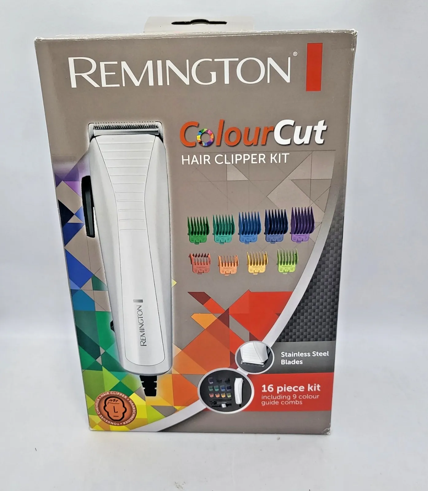 Комплект машинна за подстригване с кабел Remington ColourCut HC5035 Бяла 16 части