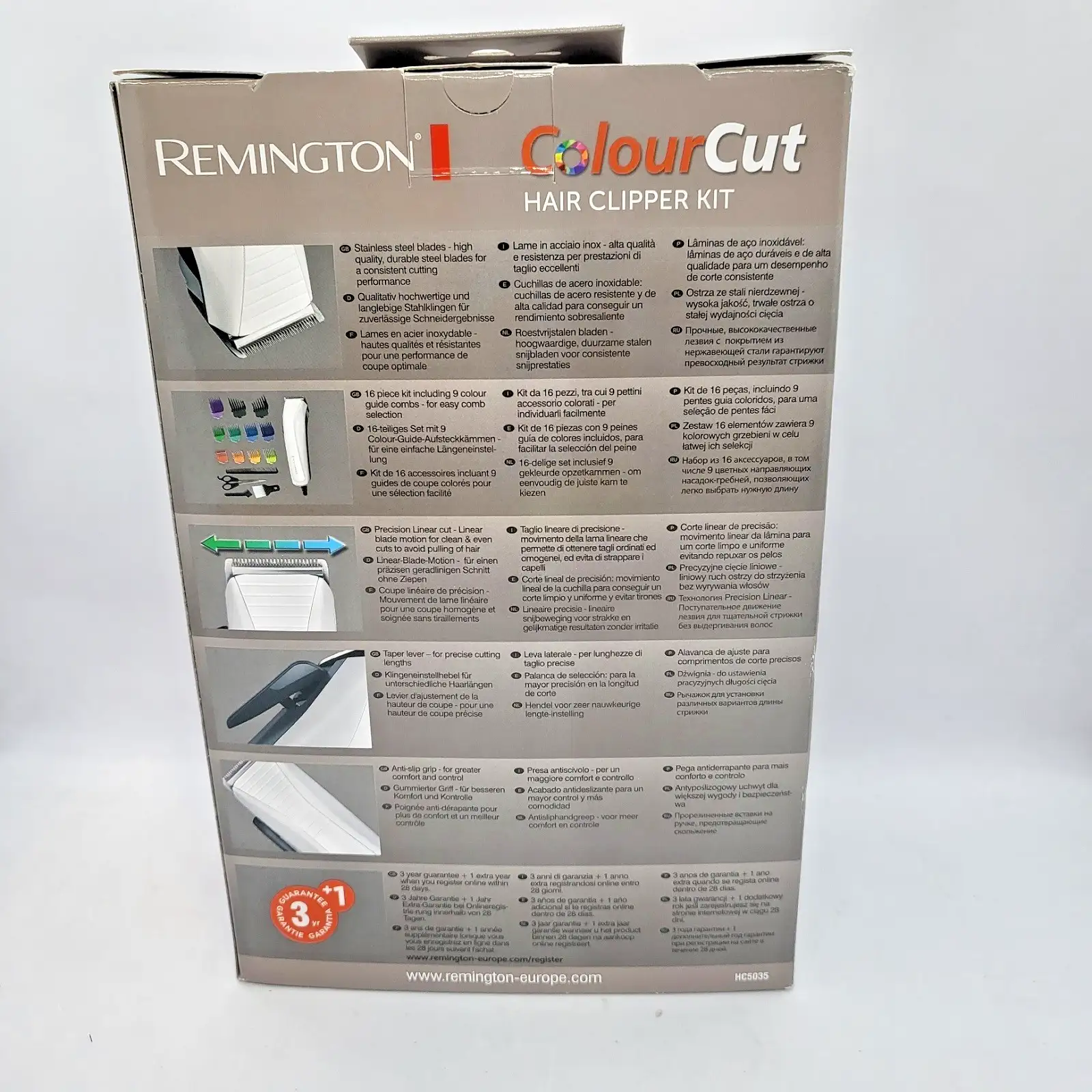 Комплект машинна за подстригване с кабел Remington ColourCut HC5035 Бяла 16 части - Image 3