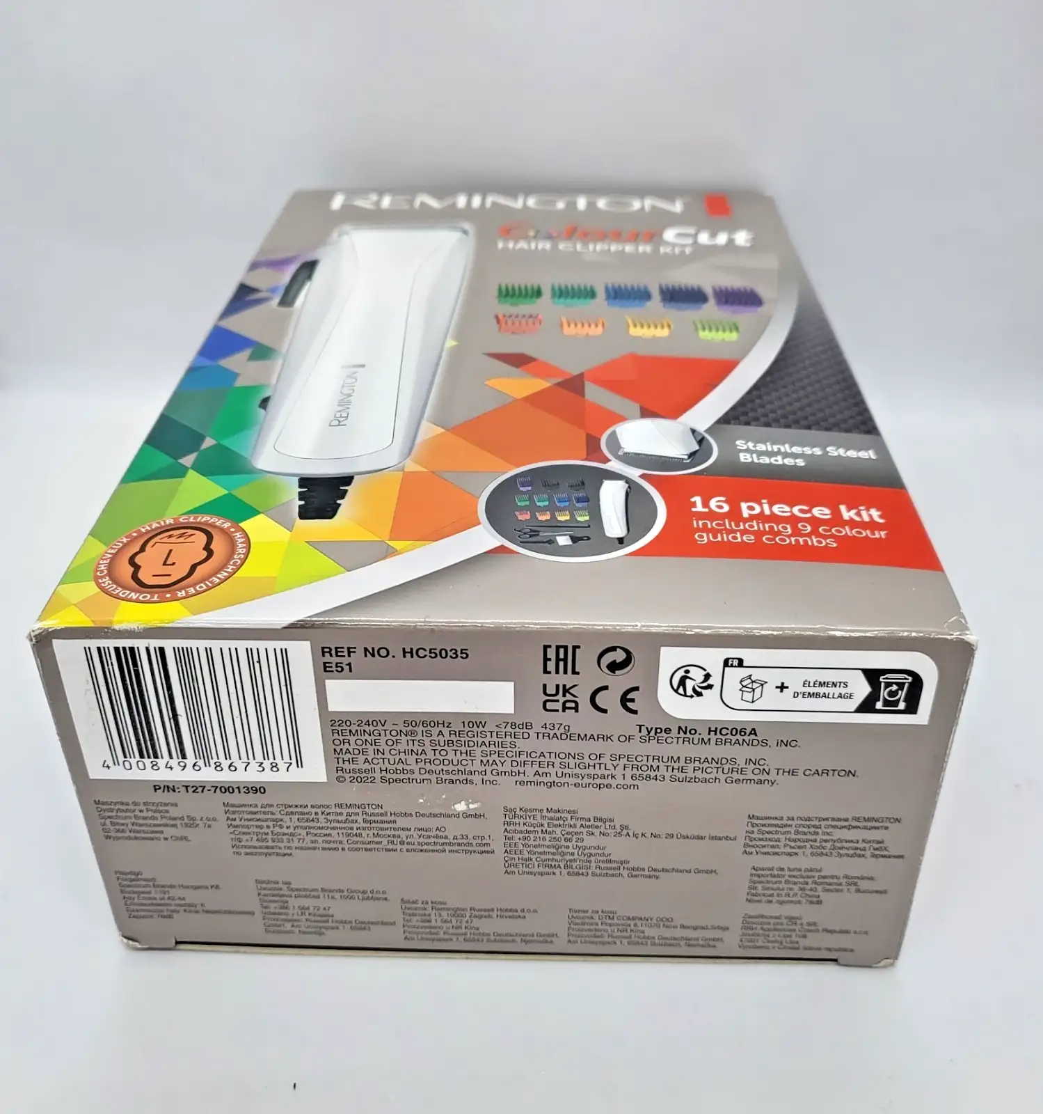 Комплект машинна за подстригване с кабел Remington ColourCut HC5035 Бяла 16 части - Image 6
