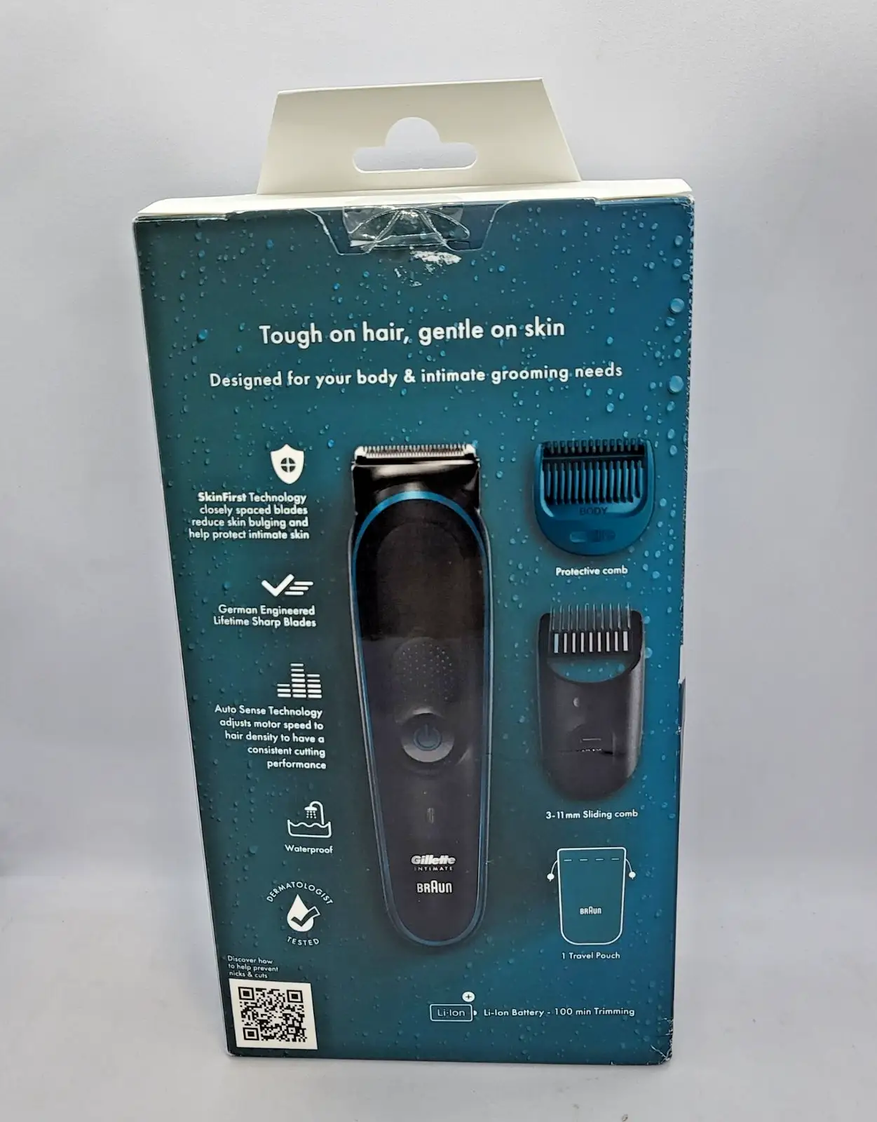 Тример за интимно мъжко окосмяване Gillette Intimate i5 Braun 100 мин работа Водоустойчив 100-240V - Image 5