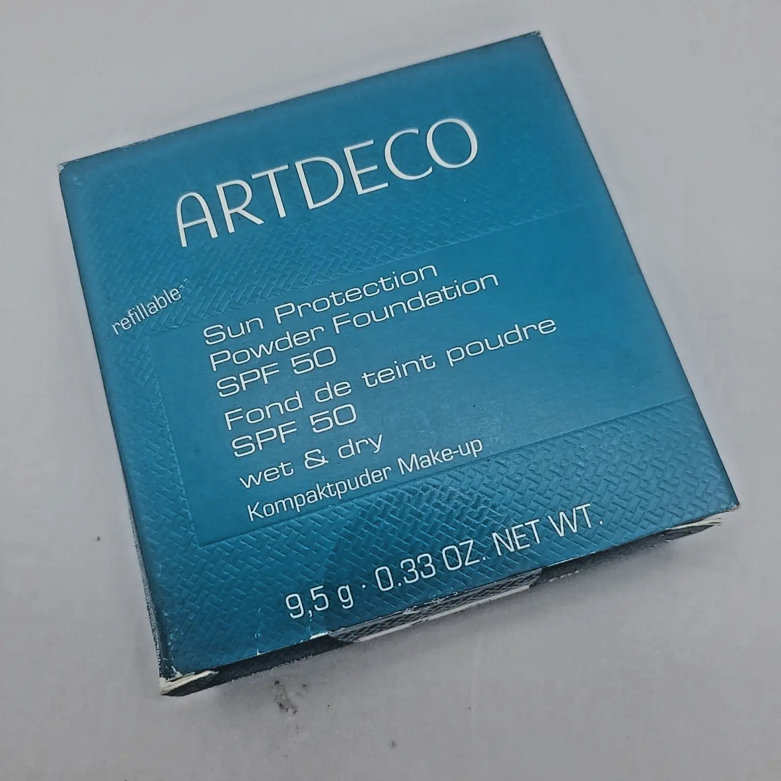 Слънцезащитен пудрен фон дьо тен Artdeco SPF 50 Компактен грим за сухо и мокро нанасяне Нов - Image 3