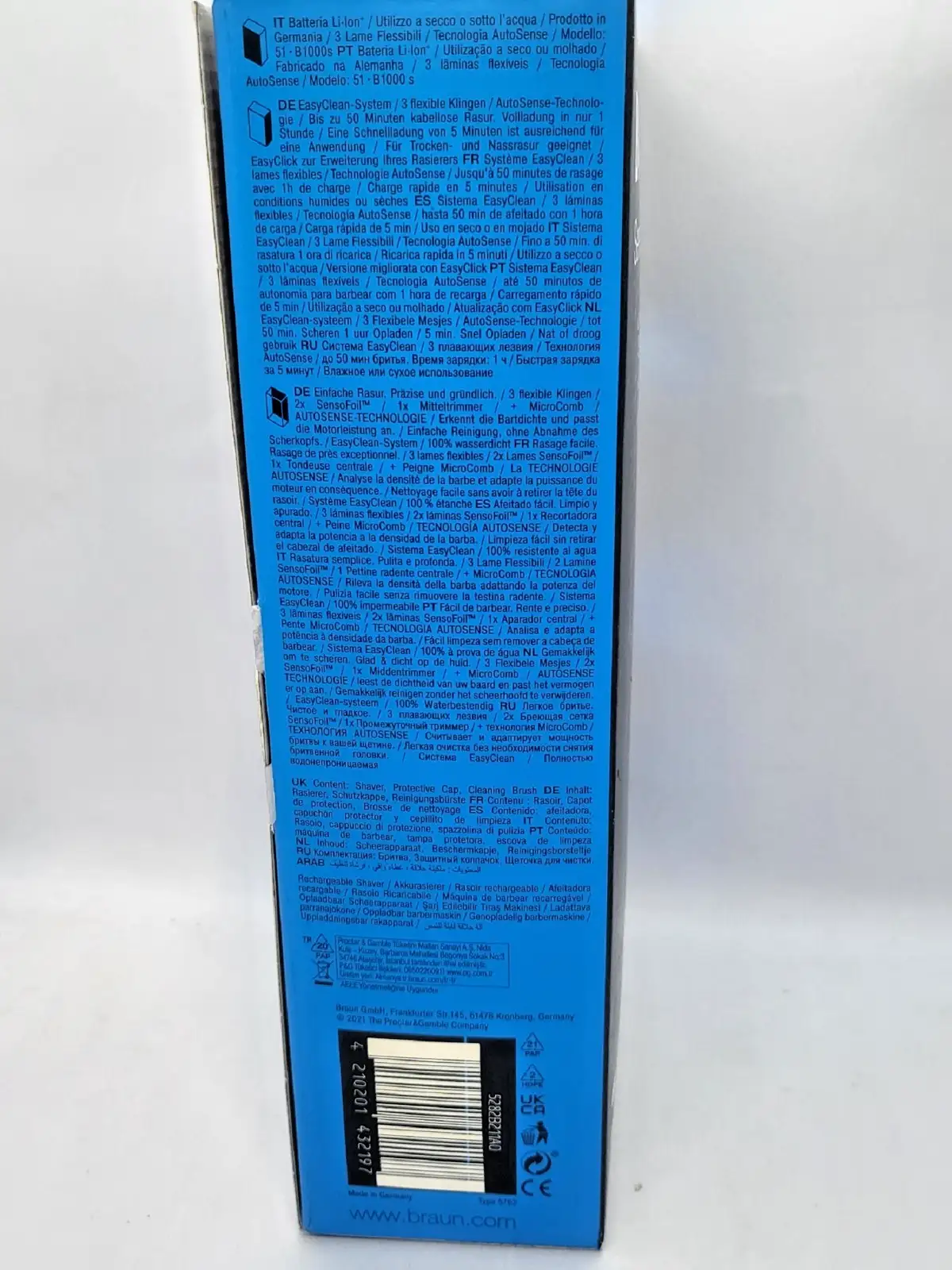 Мъжка електрическа самобръсначка с фолио Braun Series 5 51-B1000s Безжична мокра и суха Произведена в Германия - Image 4