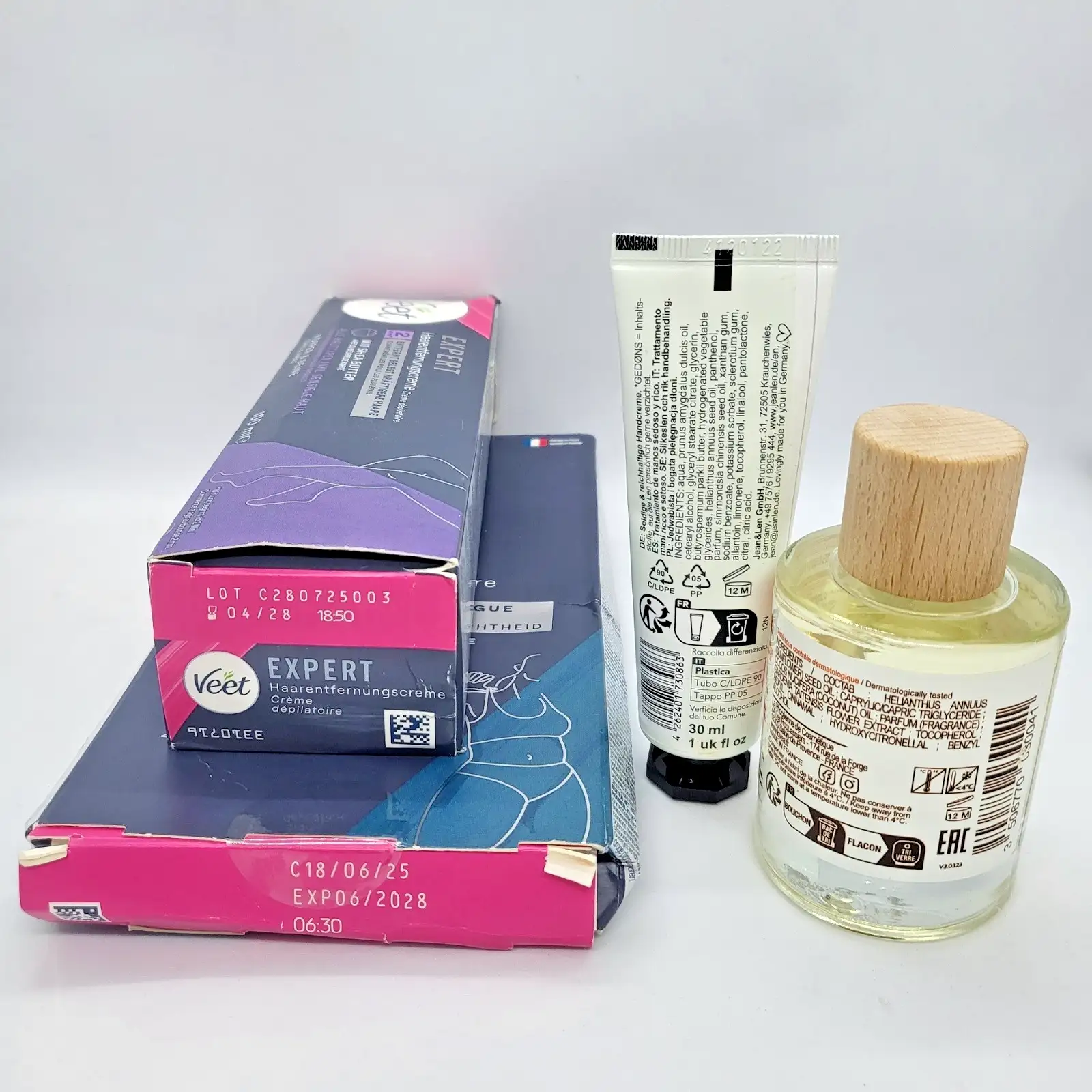 Veet Expert Восъчни ленти Крем за депилация Lovea Масажно масло Jean Len Комплект - Image 4