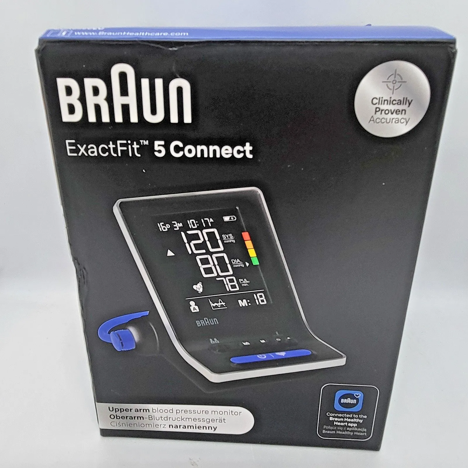 Braun ExactFit 5 Connect Смарт апарат за кръвно налягане Bluetooth 2 маншета BUA6350