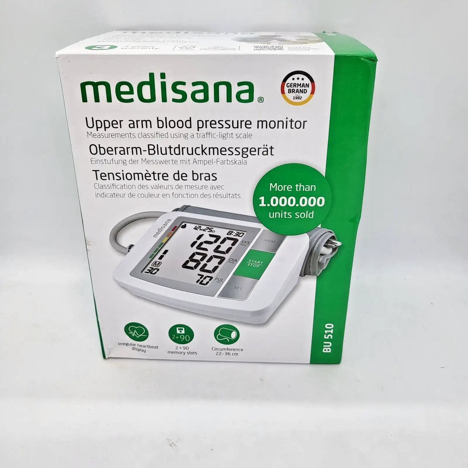 Medisana BU 510 Апарат за кръвно налягане за над лакътя Голям екран Нов - Image 2