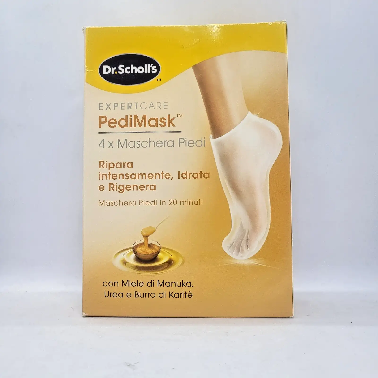 Маска чорапи за крака Dr Scholls ExpertCare с манука мед и урея 4 броя Нови - Image 2