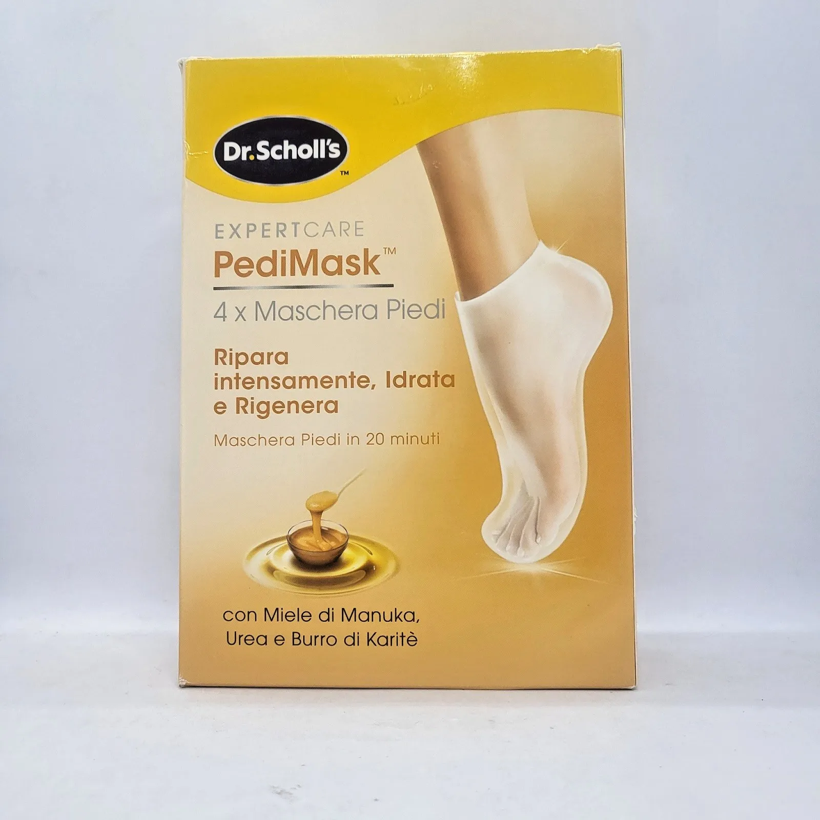 Маска чорапи за крака Dr Scholls ExpertCare с манука мед и урея 4 броя Нови - Image 6