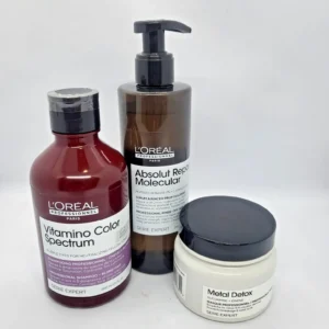 Комплект за коса Loreal Serie Expert с шампоан Vitamino, серум Absolut и маска Metal Detox Нов